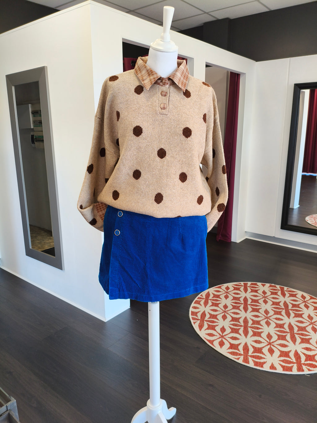 Jupe short velours bleu