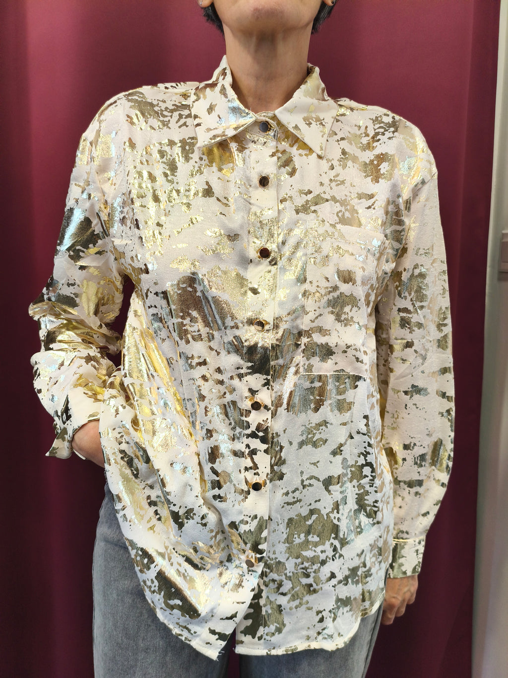 Chemise Blanche et Dorée