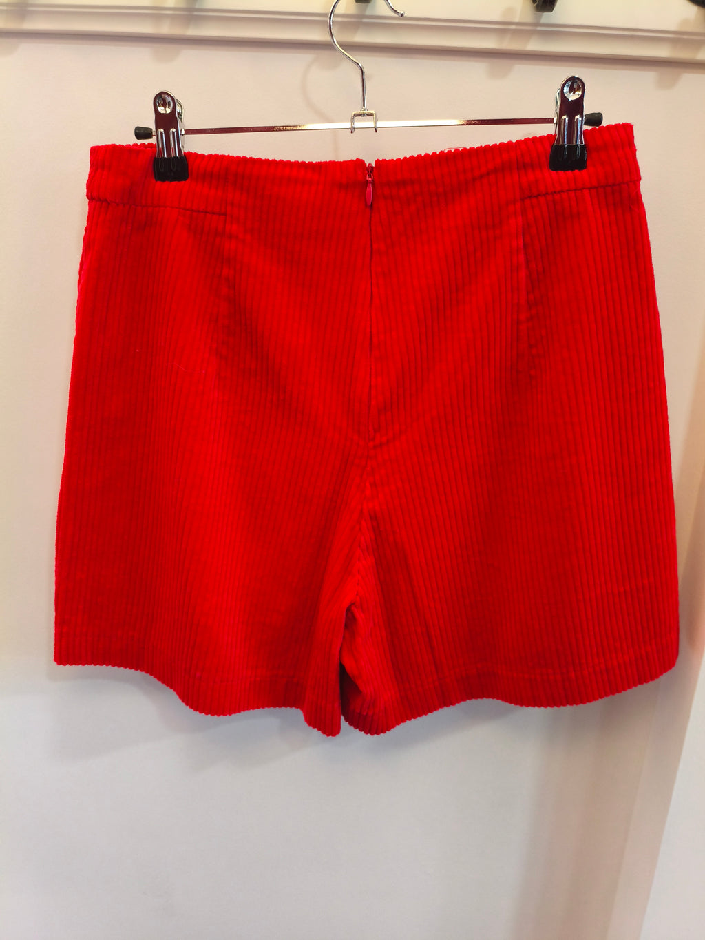 Jupe-short velours rouge