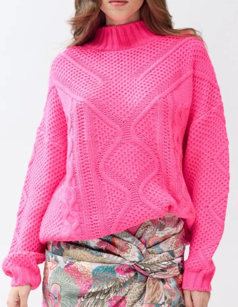 Pull col montant torsadé