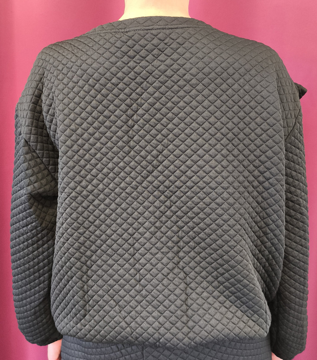 Sweat-shirt matelassé noir