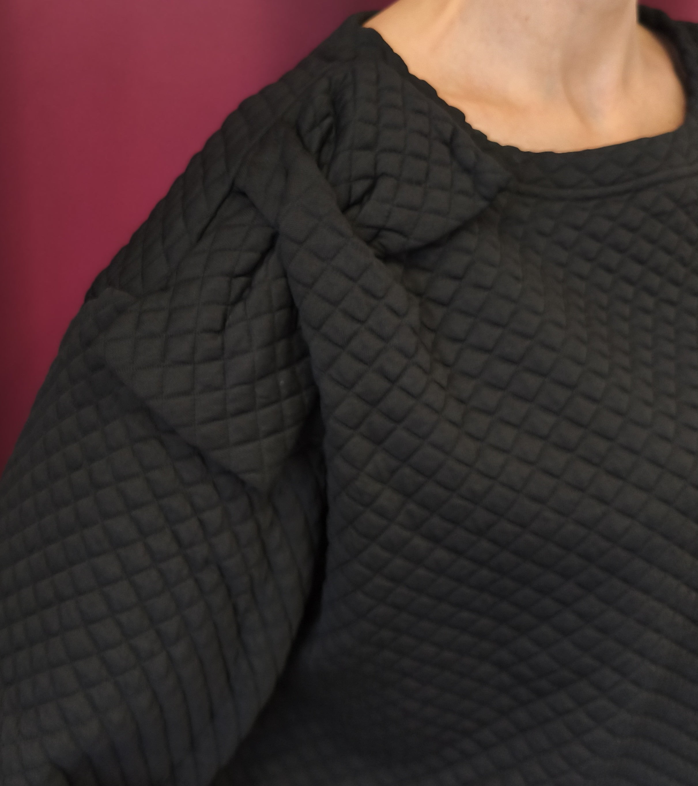 Sweat-shirt matelassé noir