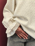 Blouse blanche à manchette dentelles