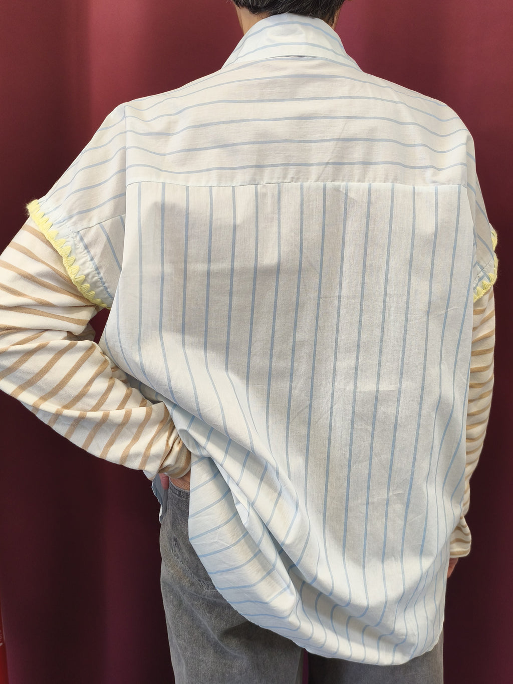 Chemise bi matières