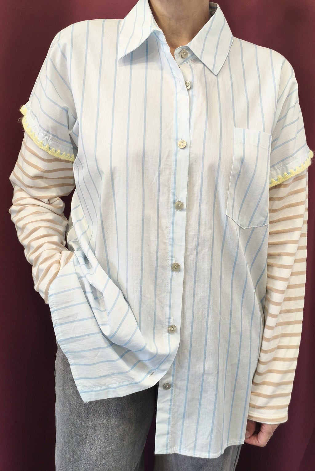 Chemise bi matières