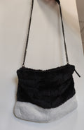 Sac fausse fourrure noir et blanc