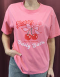 T-shirt rose motif cerise